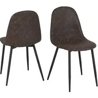 Alsip Dining Chairs Set of 2 - Brown, Fabric