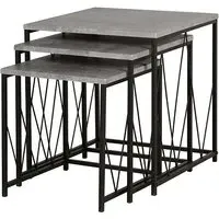 Alsip Nest of Tables - Black, Concrete Effect