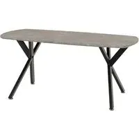 Alsip Oval Coffee Table - Black, Concrete Effect