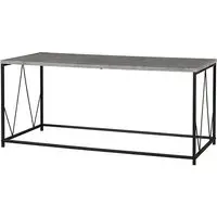 Alsip Rectangular Coffee Table - Black, Concrete Effect
