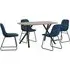 Alsip Rectangular Dining Set with 4 Chairs - Blue, Oak