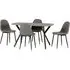 Alsip Rectangular Dining Set with 4 Chairs - Grey, Concrete