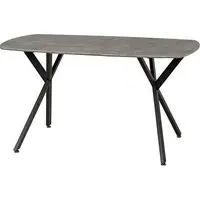 Alsip Rectangular Dining Table - Black, Concrete Effect