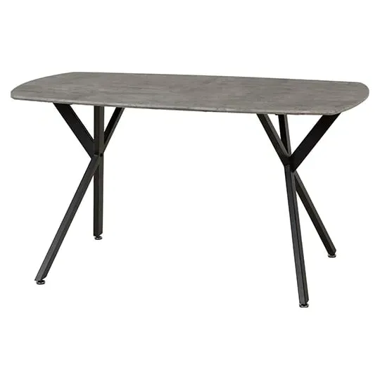 Alsip Rectangular Dining Table - Black, Concrete Effect image