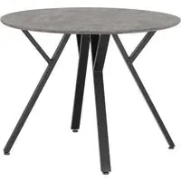 Alsip Round Dining Table - Concrete Effect, Wood