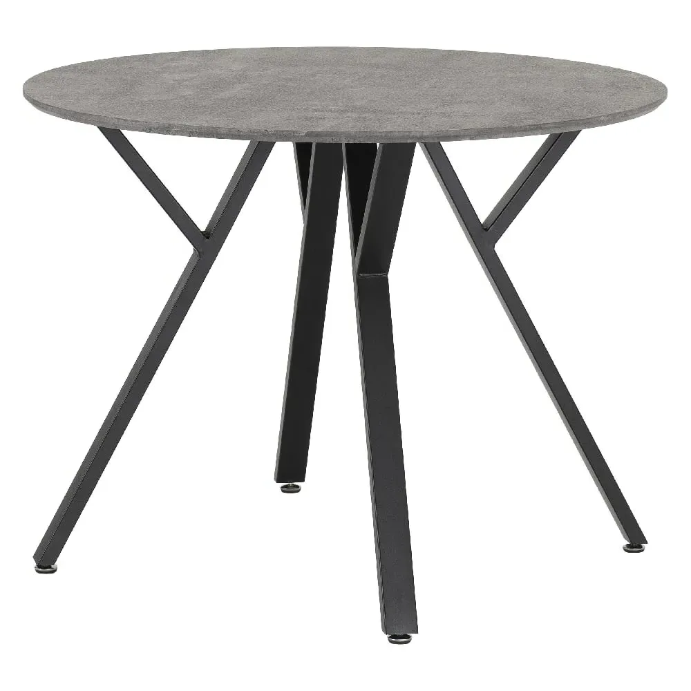 Alsip Round Dining Table - Concrete Effect, Wood
