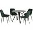 Alsip Round Dining Table with 4 Avah Chairs - Green, Concrete