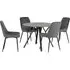 Alsip Round Dining Table with 4 Avah Chairs - Grey, Concrete