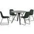 Alsip Round Dining Table with 4 Lyster Chairs - Green, Concrete