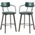 Alstan Bar Stools In Pair - Teal, Faux Leather