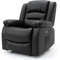 Alta 1-Seater Electric Recliner Sofa - Black, Faux Leather