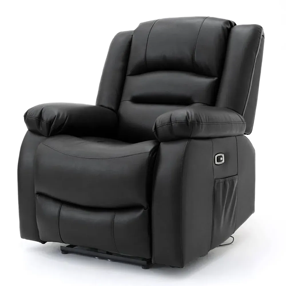 Alta 1-Seater Electric Recliner Sofa - Black, Faux Leather image