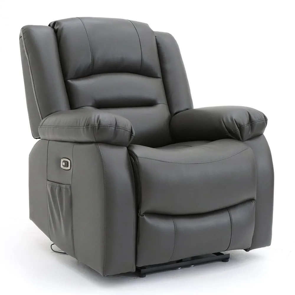 Alta 1-Seater Electric Recliner Sofa - Grey, Faux Leather