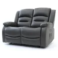 Alta 2-Seater Electric Recliner Sofa - Grey, Faux Leather