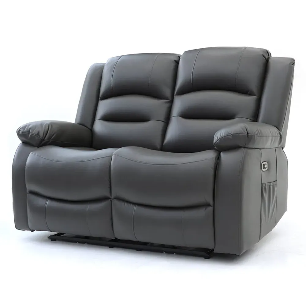 Alta 2-Seater Electric Recliner Sofa - Grey, Faux Leather