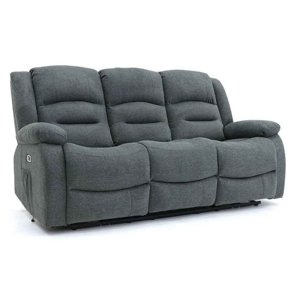 Alta 3-Seater Electric Recliner Sofa - Graphite, Fabric