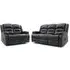 Alta 3+2 Seater Electric Recliner Sofa Set - Black, Faux Leather