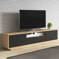 Altea Wide TV Stand 2 Doors 1 Drawer with LED - Torus Oak