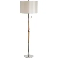 Altesse Floor Lamp with Twin Switches - Natural, Polished Nickel