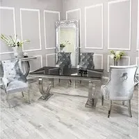 Alto Dining Table with 8 Dessel Chairs - Black, Glass