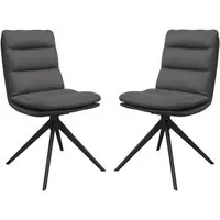 Altois Swivel Dining Chair Pair - Dark Grey, Faux Leather alternate view