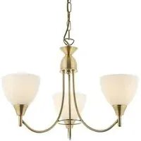 Alton 3 Lights Ceiling Pendant Light - Antique Brass, Glass