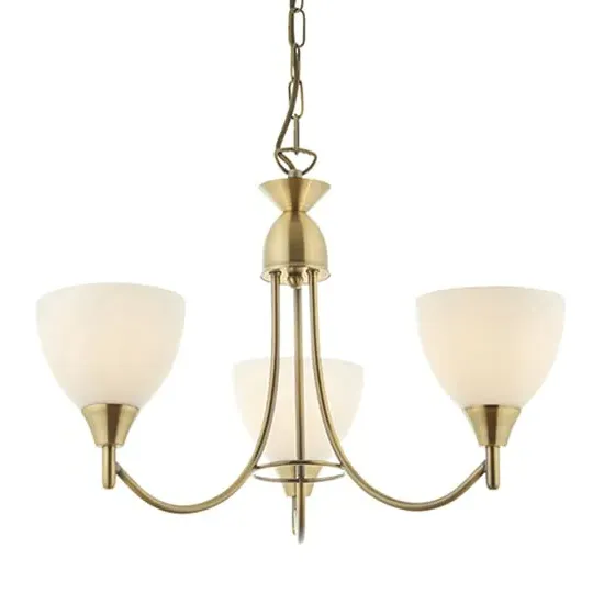 Alton 3 Lights Ceiling Pendant Light - Antique Brass, Glass image