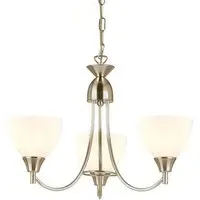 Alton 3 Lights Ceiling Pendant Light - Satin Chrome, Glass