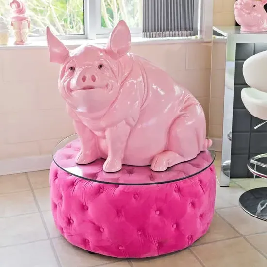 Alton Big Pig Sculpture - Pink, Resin