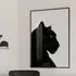Alton Black Panther Wall Art with Glass Frame - Black