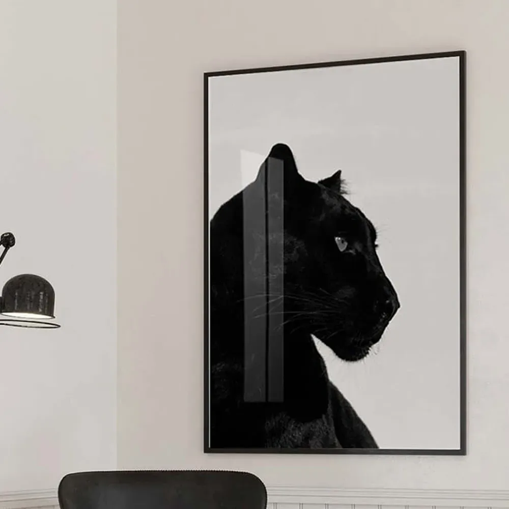 Alton Black Panther Wall Art with Glass Frame - Black image