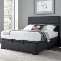 Alton Double Ottoman Bed with Storage - Slate, Fabric