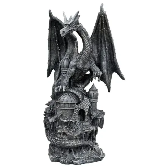 Alton Dragon Sculpture - Grey, Resin