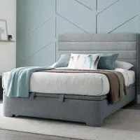 Alton King Size Ottoman Bed with Storage - Grey, Fabric