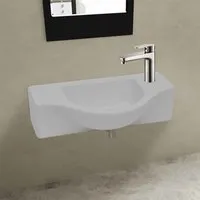 Alton Wall Hung Basin Without Waste 1TH - White, Ceramic alternate view