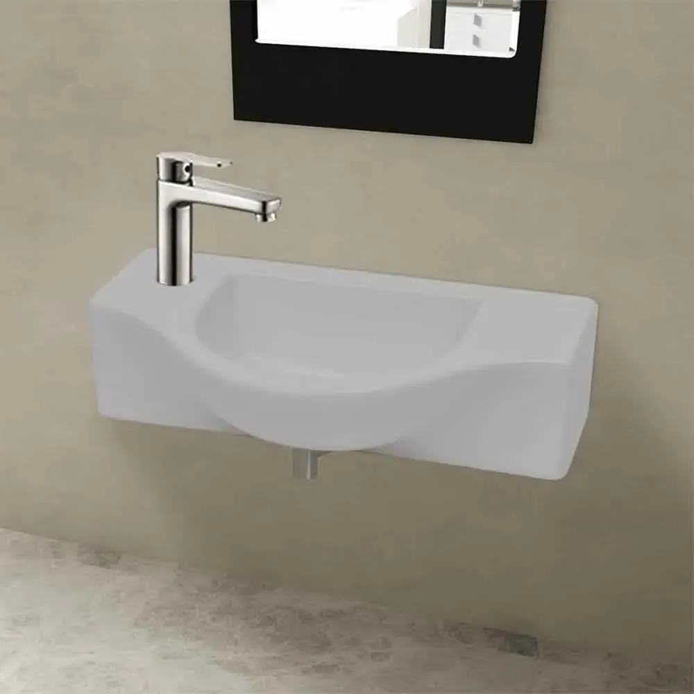 Alton Wall Hung Basin Without Waste 1TH - White, Ceramic product