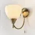 Alton Wall Light with Pull Cord - Antique Brass, Opal Glass