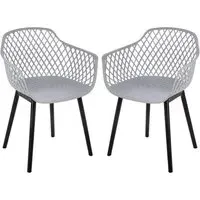 Altona Dining Chair with Black Legs, Set of 2 - Grey, Plastic alternate view