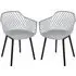 Altona Dining Chairs with Black Legs - Grey, Plastic