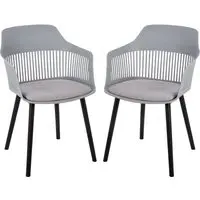 Altona Dining Chairs with Fabric Seat - Grey, Plastic