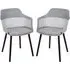 Altona Dining Chairs with Fabric Seat - Grey, Plastic