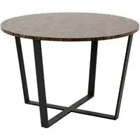 Altoona Round Dining Table - Brown, Marble Effect