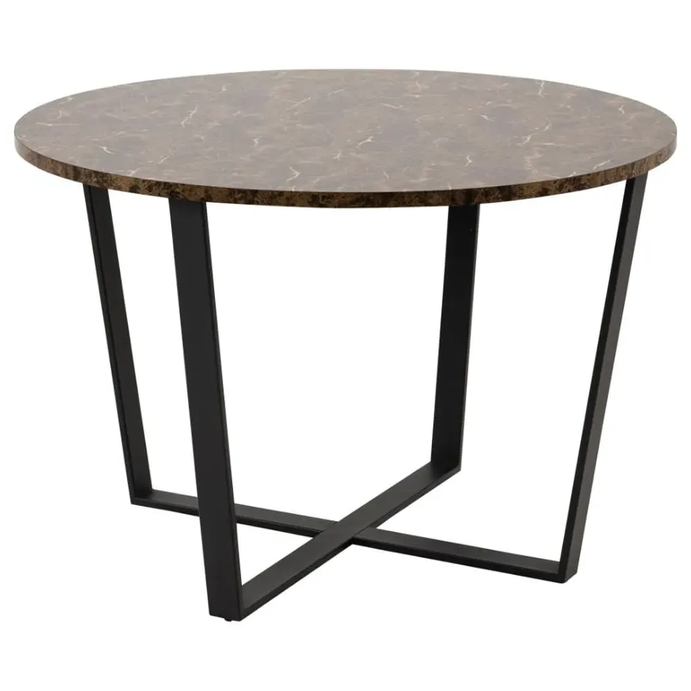Altoona Round Dining Table - Brown, Marble Effect