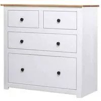Altoona Wooden Sideboard with 4 Doors - White, Pine