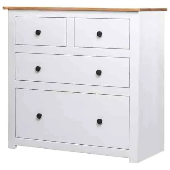 Altoona Wooden Sideboard with 4 Doors - White, Pine image