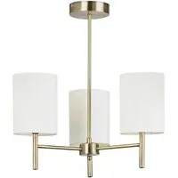 Alva 3-Light Ceiling Light - Cream, Antique Brass