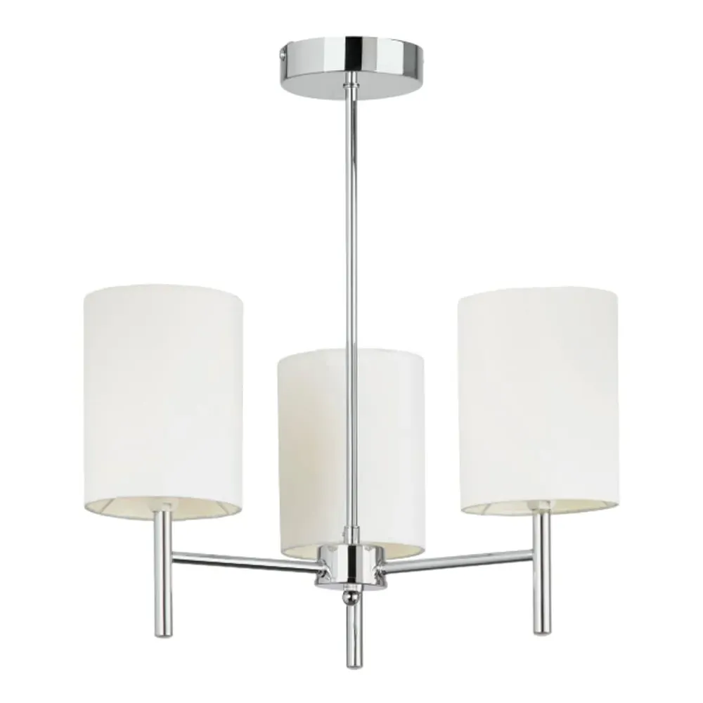 Alva 3-Light Ceiling Light - White, Chrome