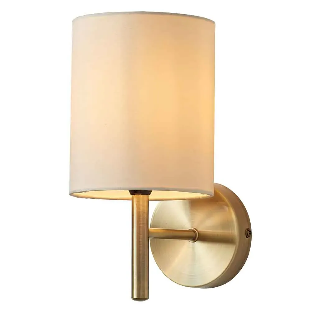 Alva Glass Wall Light with Steel Frame - Antique Brass image