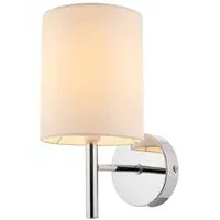 Alva Glass Wall Light with Steel Frame - Chrome