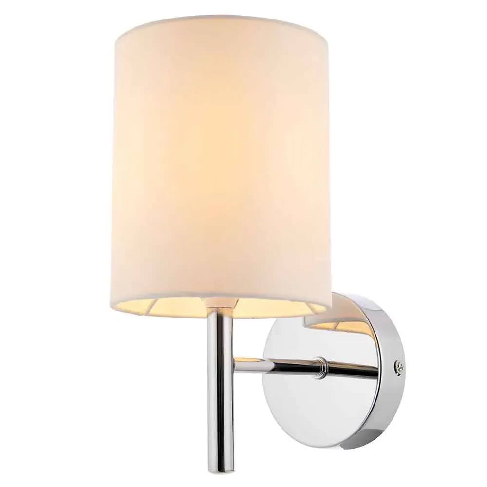 Alva Glass Wall Light with Steel Frame - Chrome